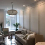 wainscoting wall design in family room