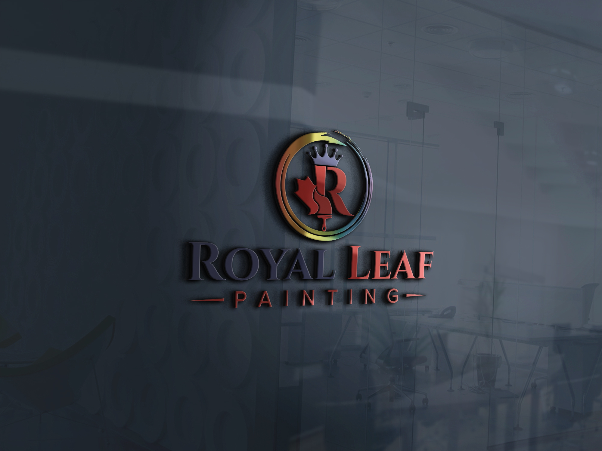 Royal Leaf Painting wall logo